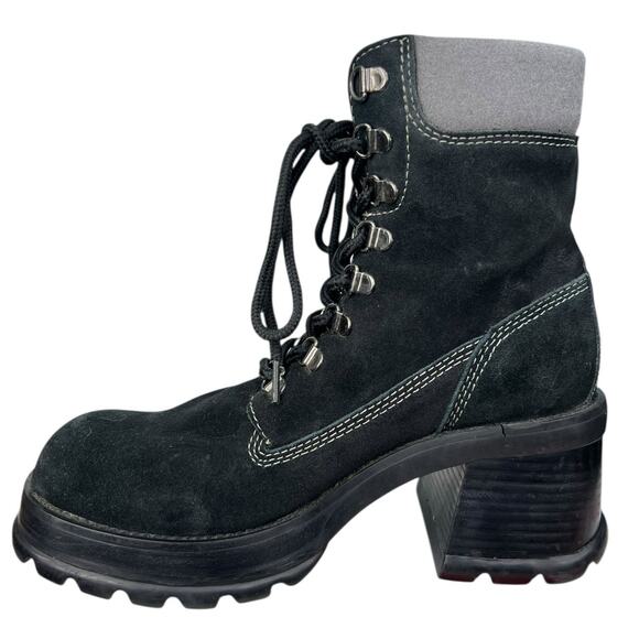 Rare Steve Madden Hilly Vintage 90’s Y2K Black Chunky Heel Boot Size US 7.5 - Picture 2 of 12